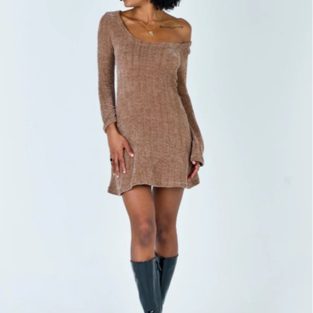 Princess Polly **BRAND NEW** "Boho Babe mini dress MOCHA" SIze S/M